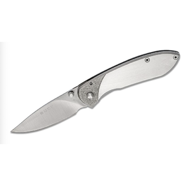 Buck 327 Nobleman Folding 2.675" Blade w/Stainless Steel Handle & Clip - 5834