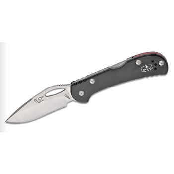Buck 726 Mini SpitFire Folding Knife 2.75" Satin Plain Blade, Black Anodized Aluminum Handles - 12243