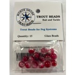 North Shore Tackle Glass Beads 8mm Glass Red/Clear Crackle