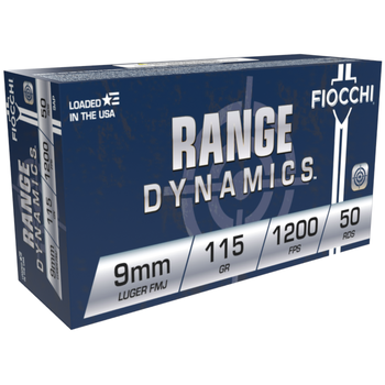 Fiocchi Fiocchi Range Dynamics 9mm 115gr FMJ Ammunition Box of 50