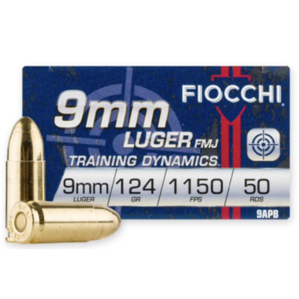 Fiocchi Fiocchi Training Dynamics 9mm 124gr FMJ Ammunition Box of 50