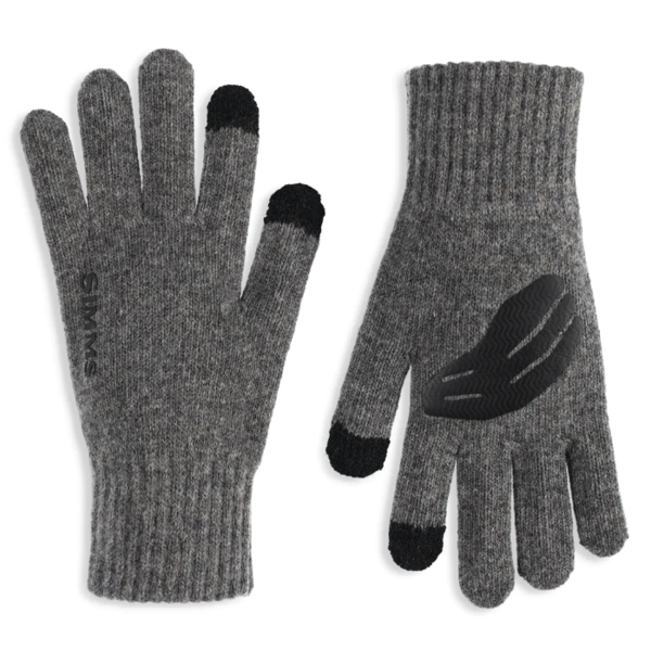 Simms Wool Full Finger Glove. Steel