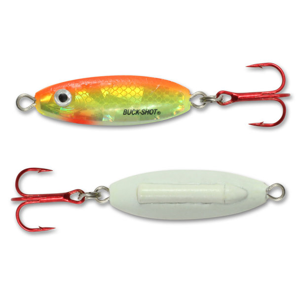 Northland Buck-Shot Rattle Spoon. 3/8oz Super-Glo Chub