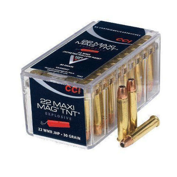 CCI Maxi-Mag TNT Ammo 22 WMR 30gr Jacketed  Hollow Point 2200fps 50 Rounds