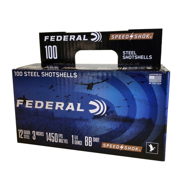 Federal Speed Shok 12ga 3" 1 1/4OZ #BB 100 Pack Steel Shot Ammunition
