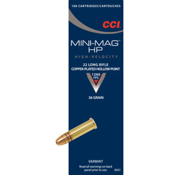 CCI Mini Mag Varmint 36gr Copper Plated HP Ammunition