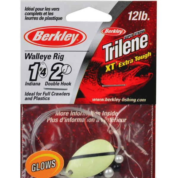 Berkley Walleye Rig Indiana #4 Double Hook Glow Black Stripe (WRDHI4-GLBS)