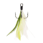 Berkley Fusion19 Feathered Treble Hook Size 6 4-pk White Chartreuse