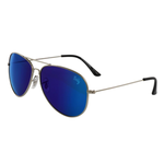 Berkley Diamond Sunglasses Blue Mirror Silver Smoke