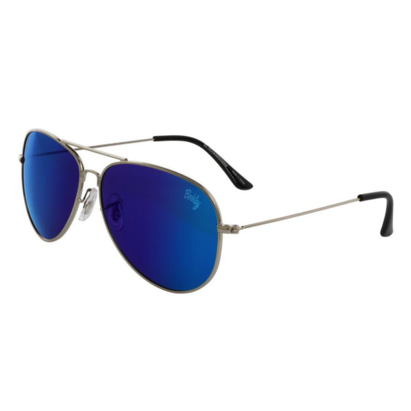 Berkley Diamond Sunglasses Blue Mirror Silver Smoke