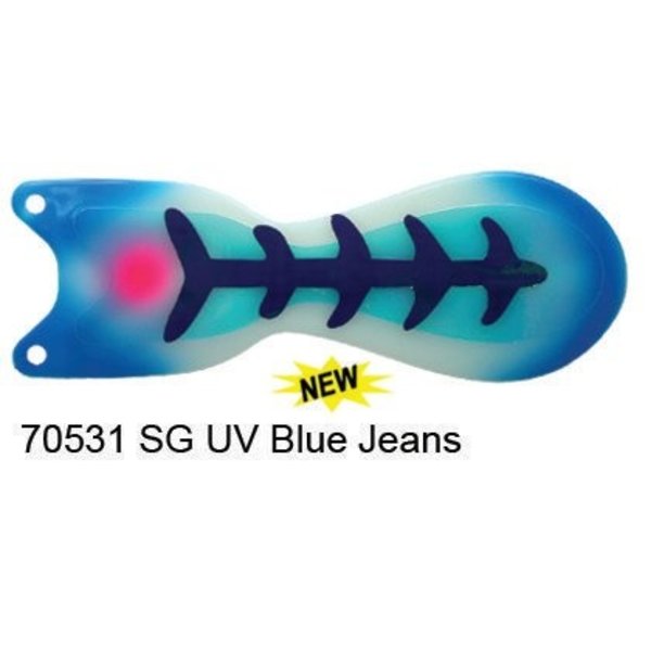 Dreamweaver Spin Doctor 8" Flasher UV Blue Jeans