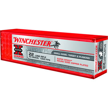 Winchester Super X Rimfire, 22 Lr, 40 Gr Plated RN, Super Speed, 1300 FPS, 100 Pack