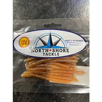 North Shore Tackle Trout Worm's 3" Dark Honey Pearl
