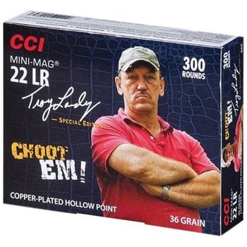 CCI Mini Mag 22 LR Ammo, 36 Gr, CPHP Troy Landry Signature "Choot Em" 300-Rounds