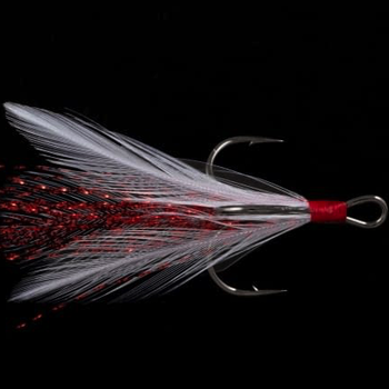 Owner Tournament Trailer Treble Size 6 White Red Flash 2-pk