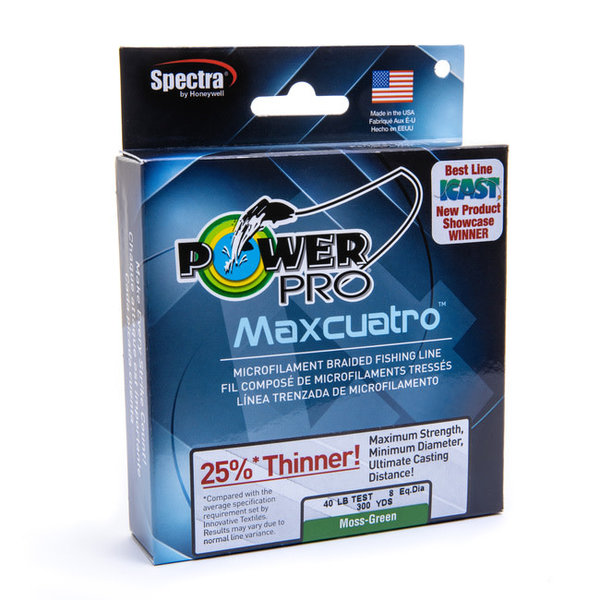 PowerPro Maxcuatro 20lb Braided Line 150yds Moss-Green