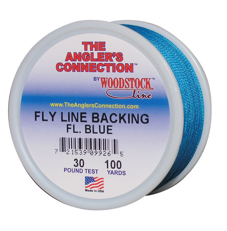 WoodStock Fly Line Backing. 30lb 100yds Fl Blue - Gagnon Sporting