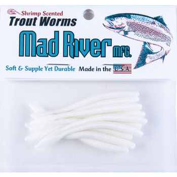Mad River Trout Worms 2-1/4" White Shad 10-pk