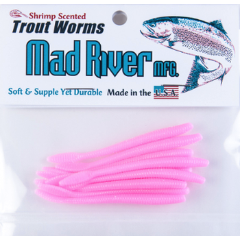 Mad River Trout Worms 2-1/4" Bubble Gum 10-pk