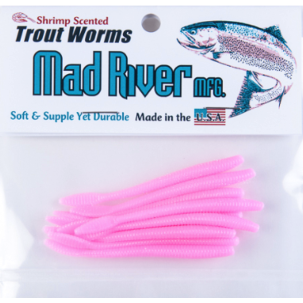 Mad River Trout Worms 2-1/4" Bubble Gum 10-pk