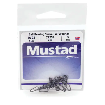 Mustad Ball Bearing Swivel w/Welded Ring & Crosslock Snap Size 3/100 4-pk