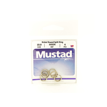 Mustad Round Split Ring Size 10 6-pk