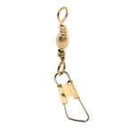 Mustad Mustad Brass Barrel Swivel w/Safety Snap, Size 14, 12 pk