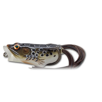 Live Target Hollow Body Frog Popper 2-1/2" Brown Black 1/2oz