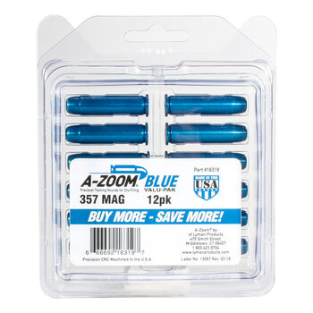 A-Zoom 16319 357 Mag Snap Cap, Blue, 12Pk