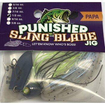 Punisher Jigs Sling Blade Papa Chartreuse Pepper Shad