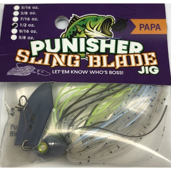 Punisher Jigs Sling Blade Papa Chartreuse Pepper Shad