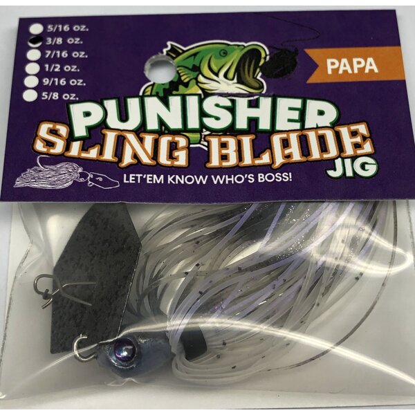 Punisher Jigs Sling Blade Papa Smoke Violet Pepper Shad