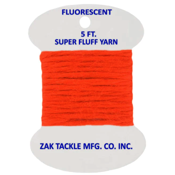 Zak Tackle Super Fluff Yarn 5ft Hot Orange