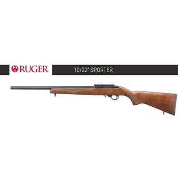 Ruger 10/22 c.22LR SPORTER Wood Stock, Heavy Barrel Threaded Semi Auto Target