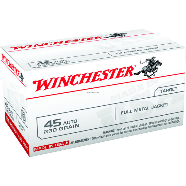 Winchester USA 45 ACP 230 Gr FMJ 100 rnd Bulk Pack