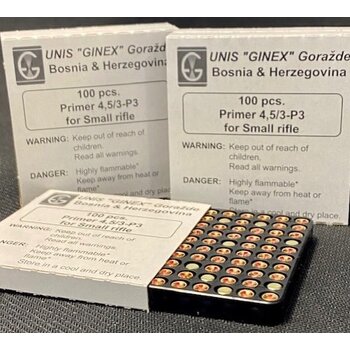 UNIS-GINEX Small Rifle Primers, Qty 100