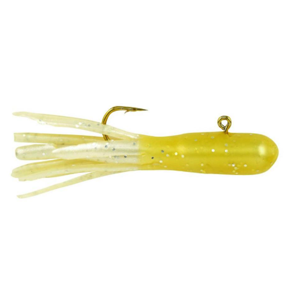 PowerBait Pre-Rigged Atomic Tubes. 1/32oz Yellow Pearl Silver Flake 5-pk