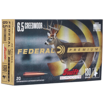 Federal Premium Swift Scirocco II 6.5 Creedmoor Ammo 130gr 20 Rounds