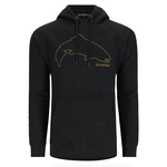 Simms Trout Outline Hoody. Charcoal Heather