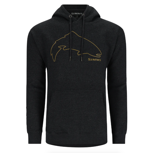 Simms Trout Outline Hoody. Charcoal Heather