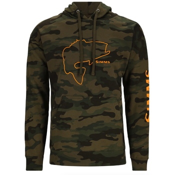 Simms Bass Outline Hoody. Woodland Camo