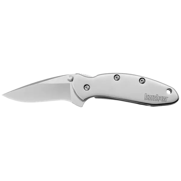 Kershaw Kershaw 1600 Ken Onion Chive Assisted Flipper Knife 1.9" Bead Blast Plain Blade, Stainless Steel Handles, Frame Lock