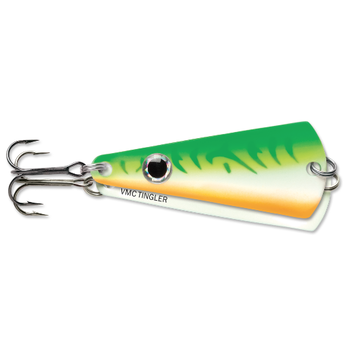 VMC Tingler Spoon 1/8oz Glow Green Fire UV