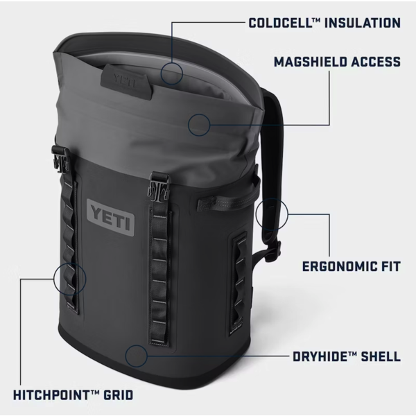 Yeti Hopper M20 Soft Backpack Soft Cooler. Charcoal