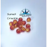 North Shore Tackle Glass Beads 8mm Crackle Sunset