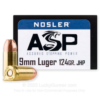 Nosler Nosler Match 9mm Luger 124gr JHP 1200 fps 20 Rounds