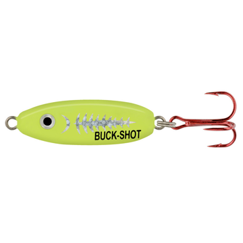 Northland Buck-Shot Rattle Spoon Super Glo Exo Chartreuse 3/8oz