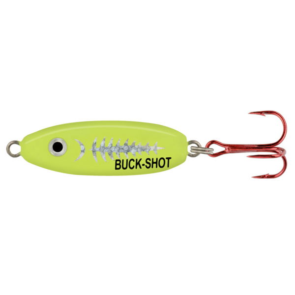 Northland Buck-Shot Rattle Spoon Super Glo Exo Chartreuse 3/8oz