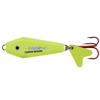 Northland Buck-Shot Coffin Spoon. 3/16oz Super Glo Exo Chartreuse