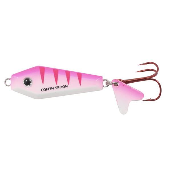 Northland Buck-Shot Coffin Spoon. 1/8oz UV Pink Tiger